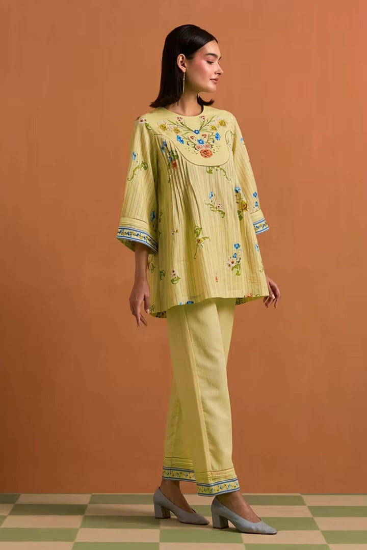 Verdant Yoke Top And Trouser Set