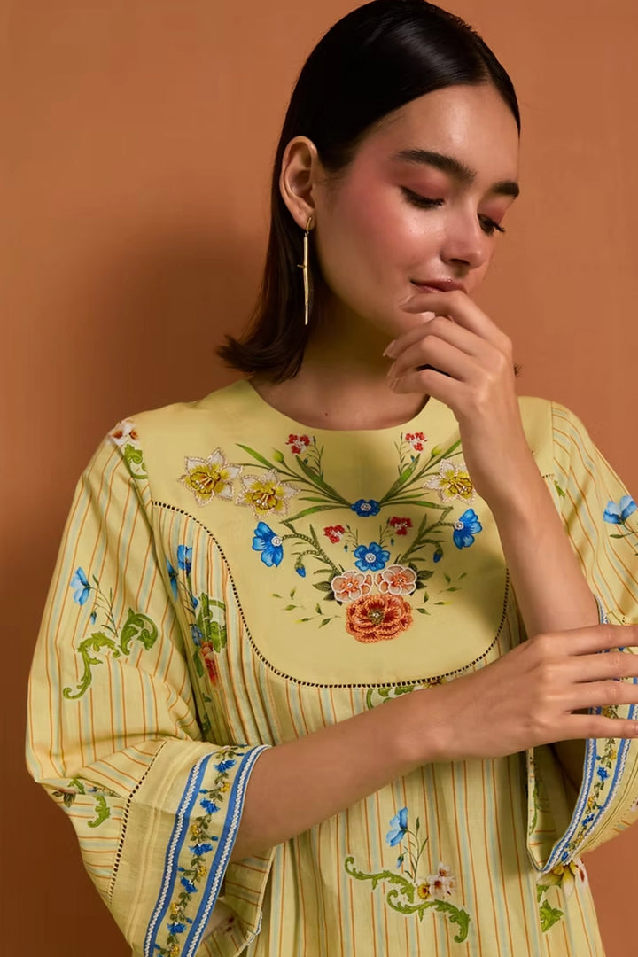 Verdant Yoke Top And Trouser Set