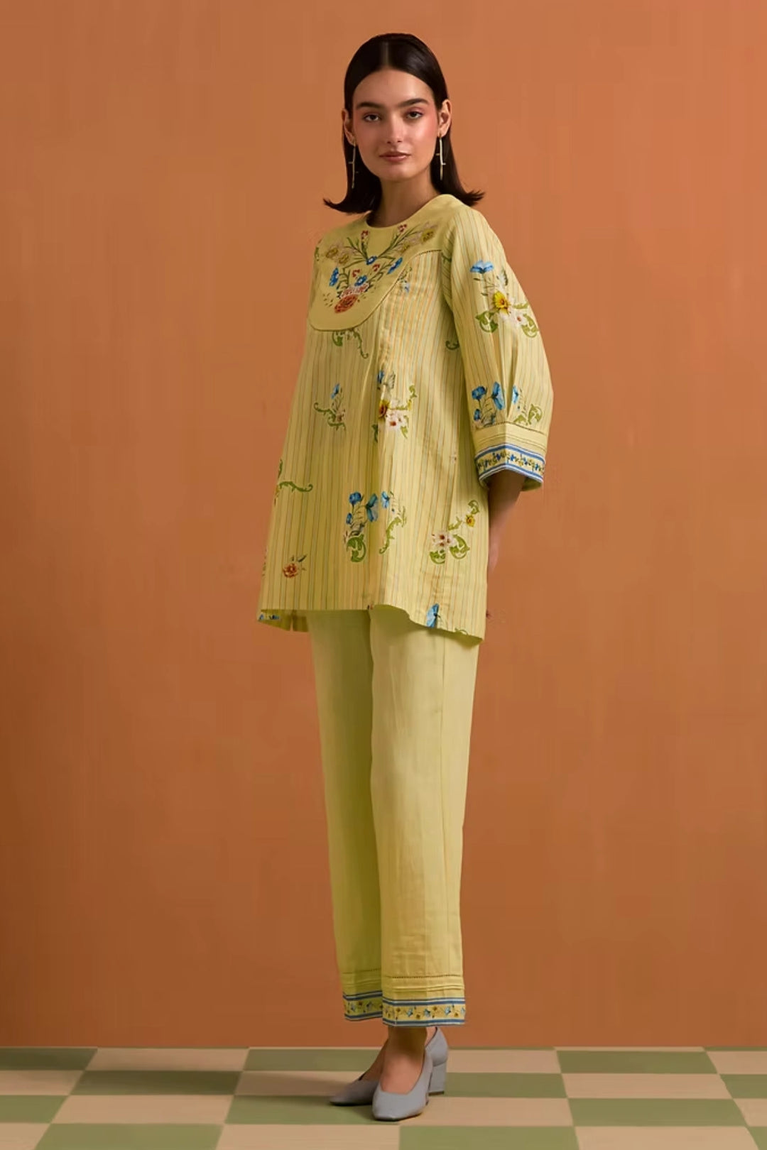 Verdant Yoke Top And Trouser Set