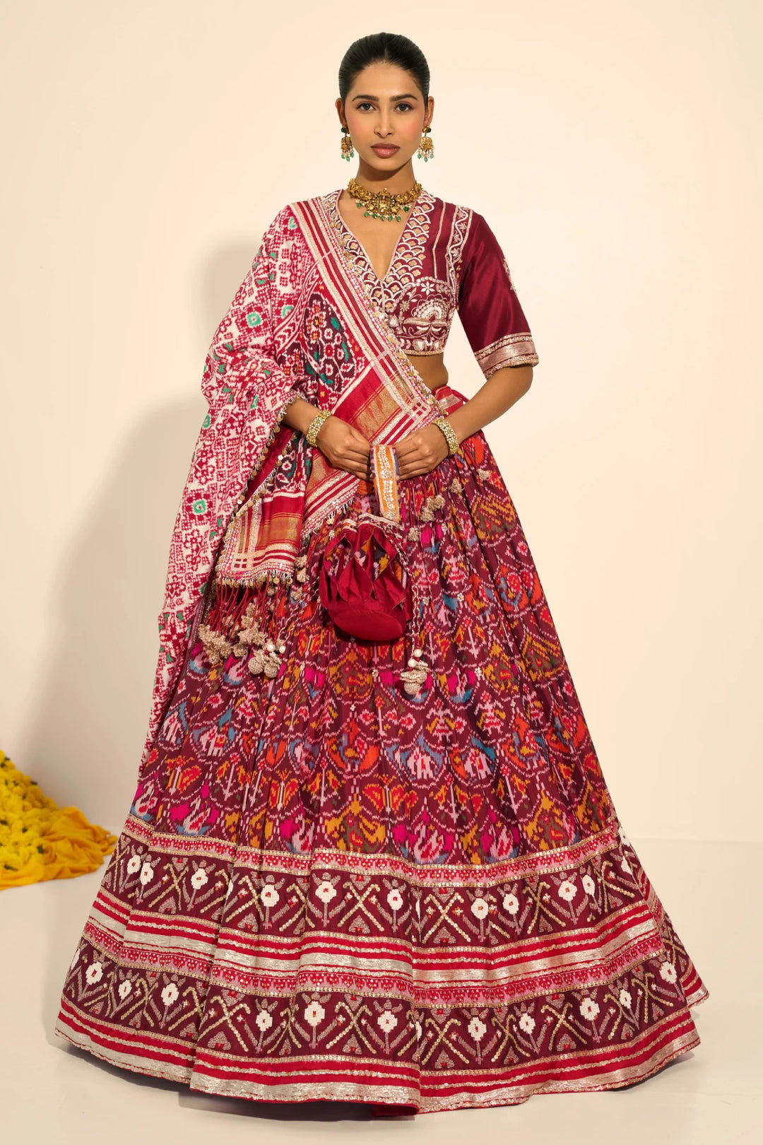 Single Ikat Lehenga