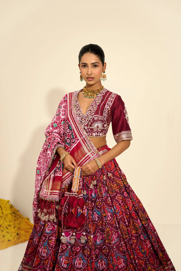 Single Ikat Lehenga