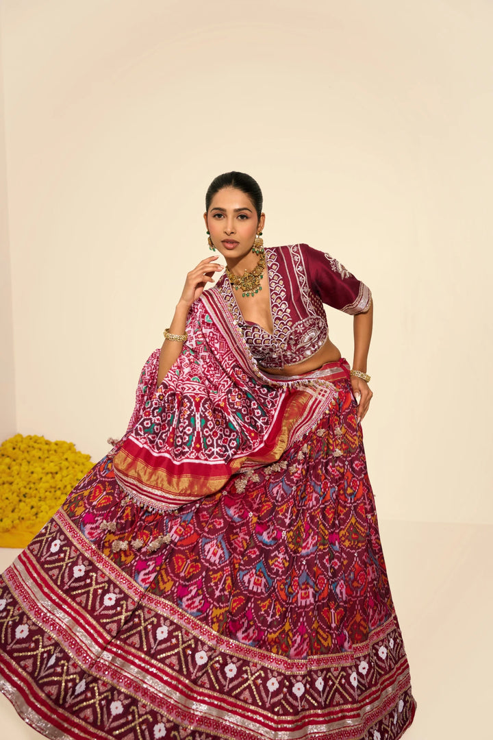 Single Ikat Lehenga