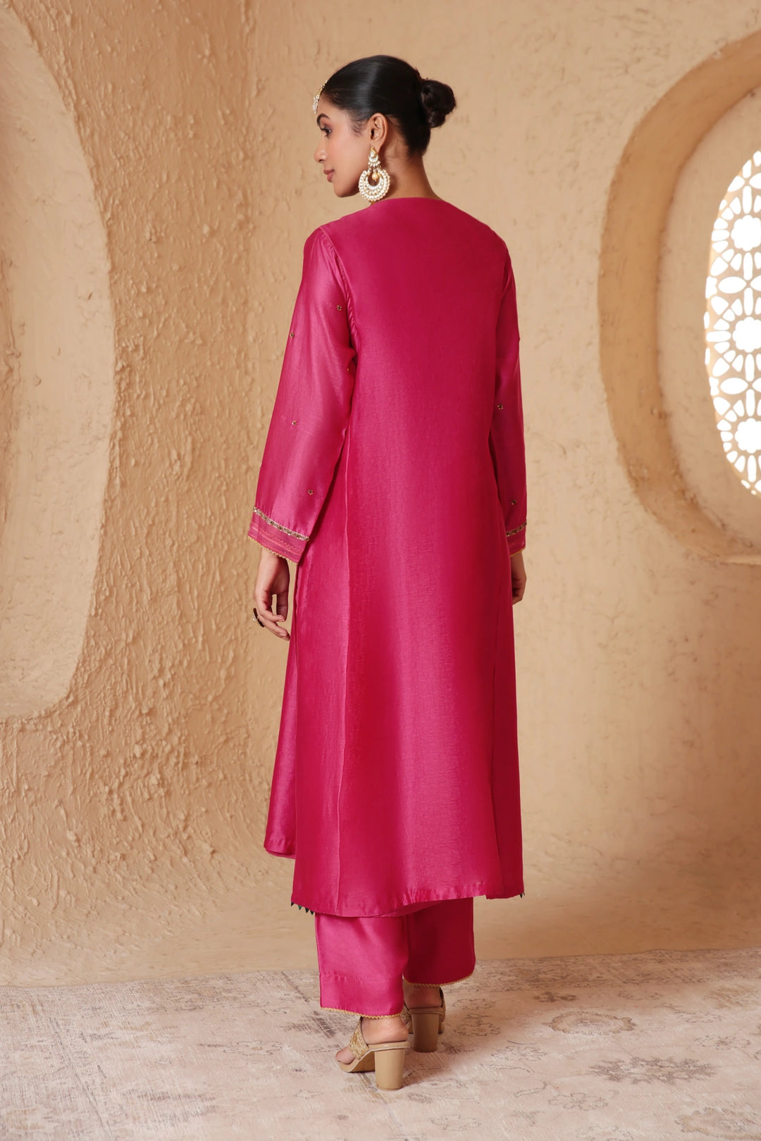 Mehrang Pink Frockstyle Kurta Set
