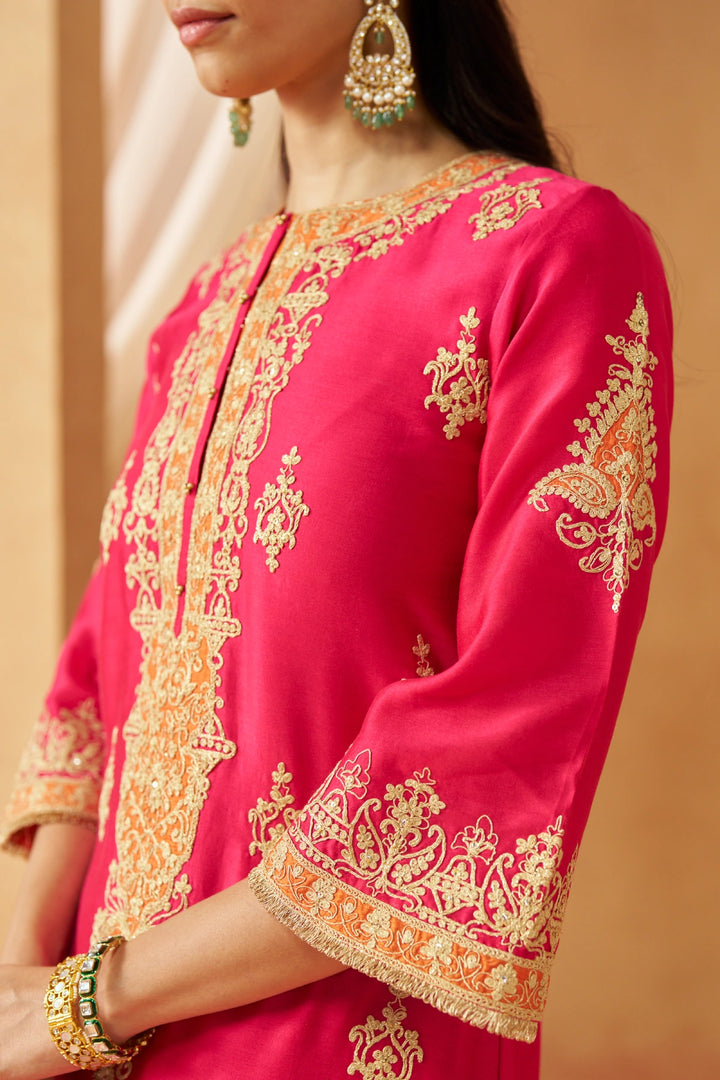Mubina Hotpink Kurta with Salwar and Dupatta