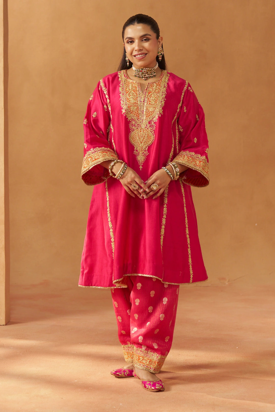 Maahgul Hotpink Kalidaar  Chauga with Salwar with Dupatta