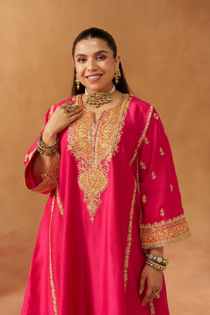 Maahgul Hotpink Kalidaar  Chauga with Salwar with Dupatta