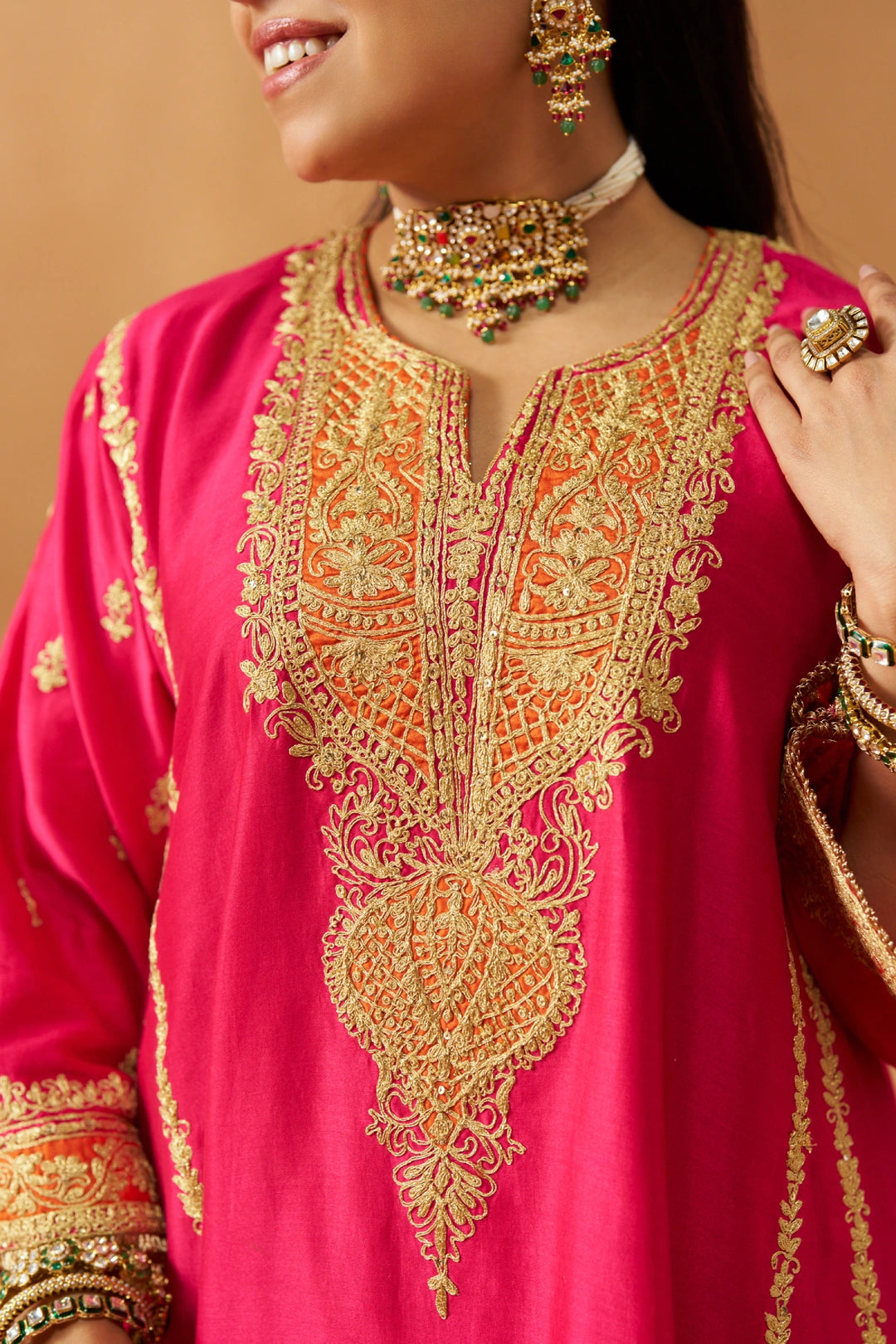 Maahgul Hotpink Kalidaar  Chauga with Salwar with Dupatta