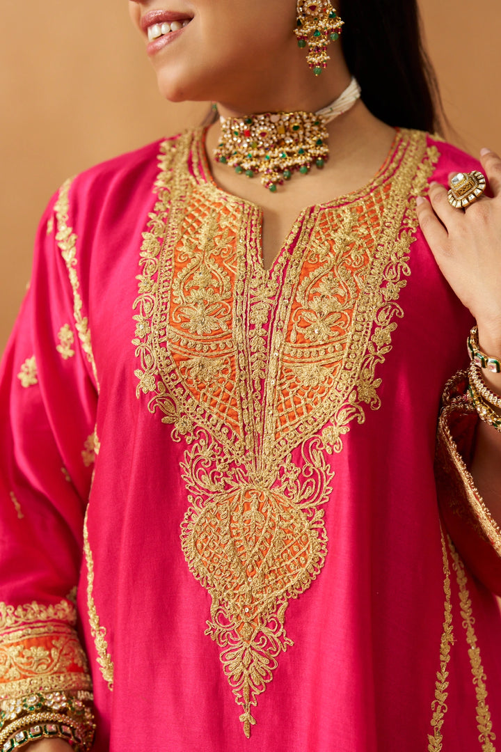 Maahgul Hotpink Kalidaar  Chauga with Salwar with Dupatta