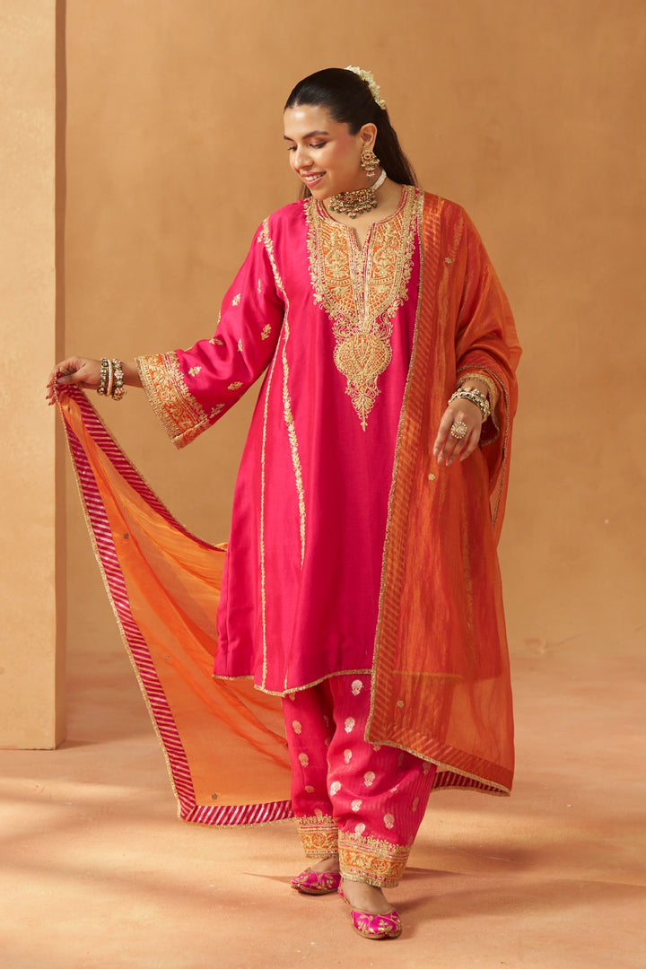 Maahgul Hotpink Kalidaar  Chauga with Salwar with Dupatta