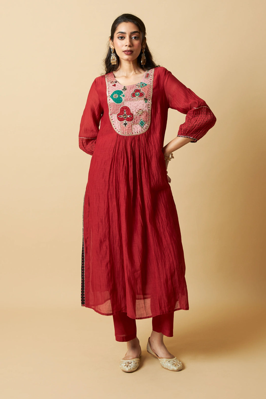 Kumkum Embroidered Kurta Set - Set of 3