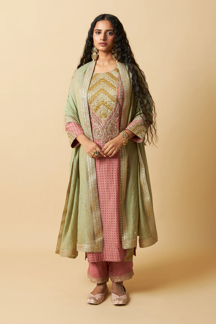 Gulabi Ghoomar Embroidered Kurta Set - Set of 3