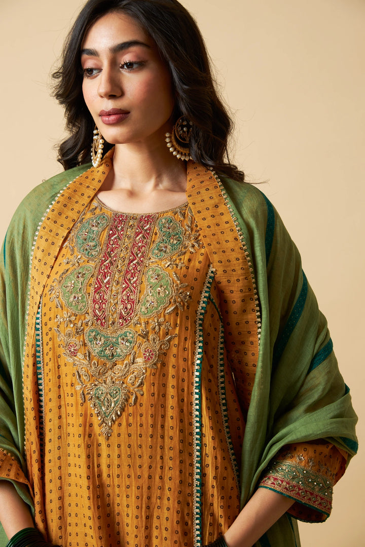 Peeli Pataka Embroidered Kurta Set - Set of 3