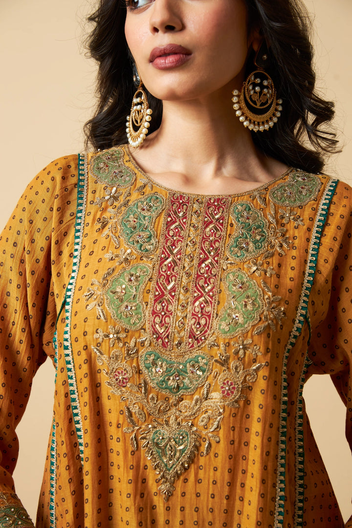 Peeli Pataka Embroidered Kurta Set - Set of 3