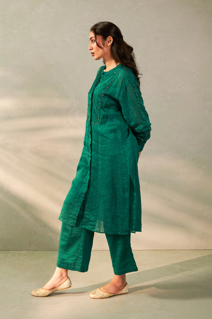 Hariyali Bahaar Embroidered Co-ord Set - Set of 2