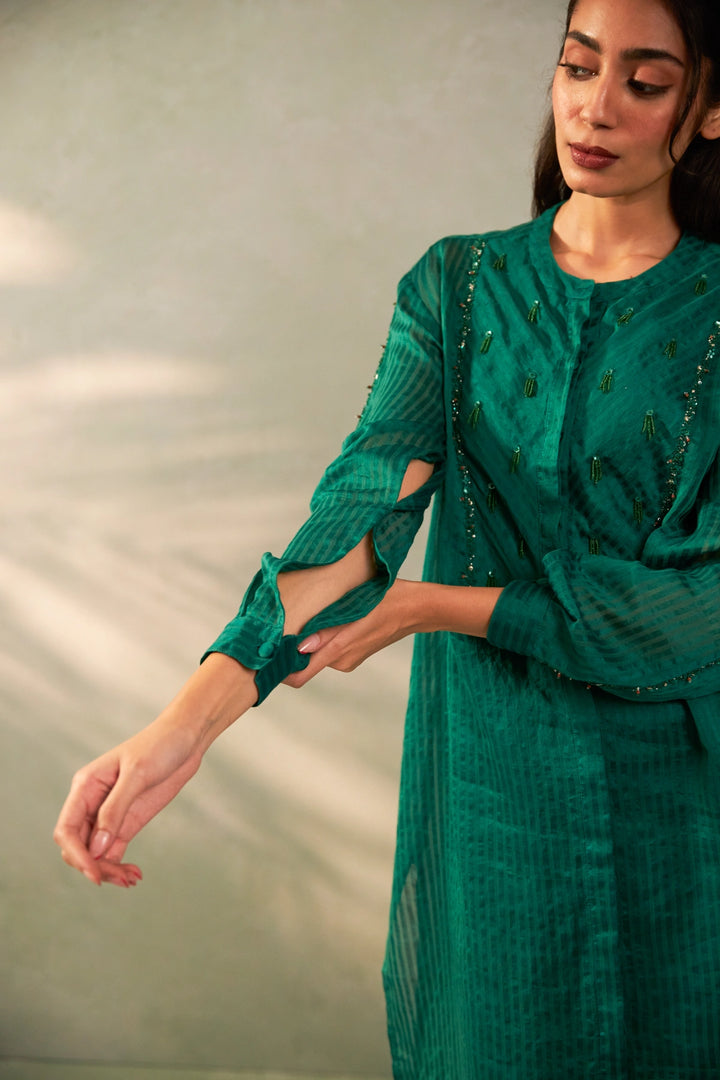 Hariyali Bahaar Embroidered Co-ord Set - Set of 2