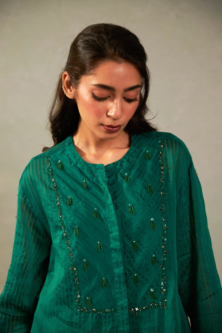 Hariyali Bahaar Embroidered Co-ord Set - Set of 2