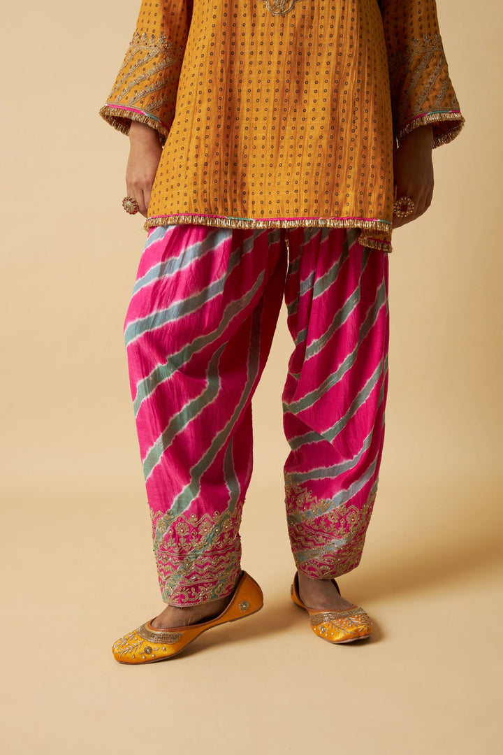 Basanti Bahaar Embroidered Kurta Set - Set of 3