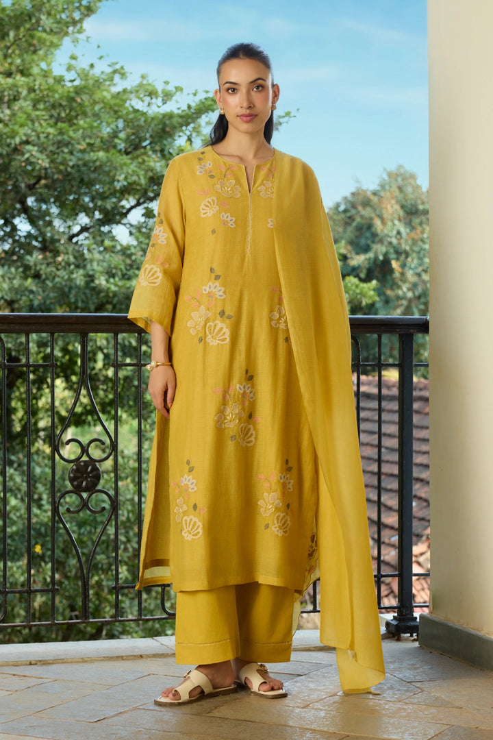 Marigold Applique Kurta Set