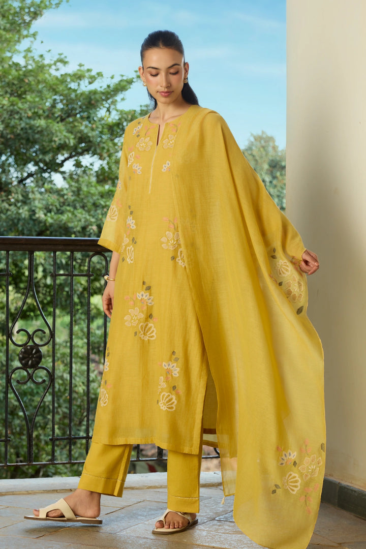 Marigold Applique Kurta Set