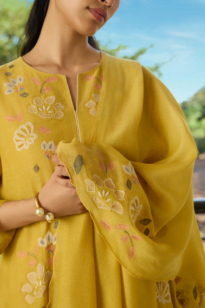 Marigold Applique Kurta Set