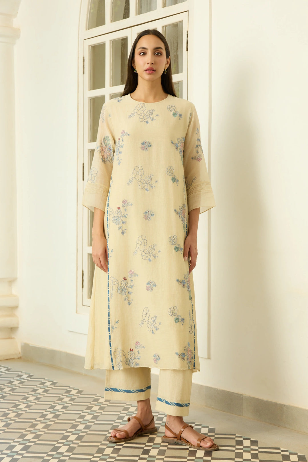 Ecru Thread Embroidered Co-ord set