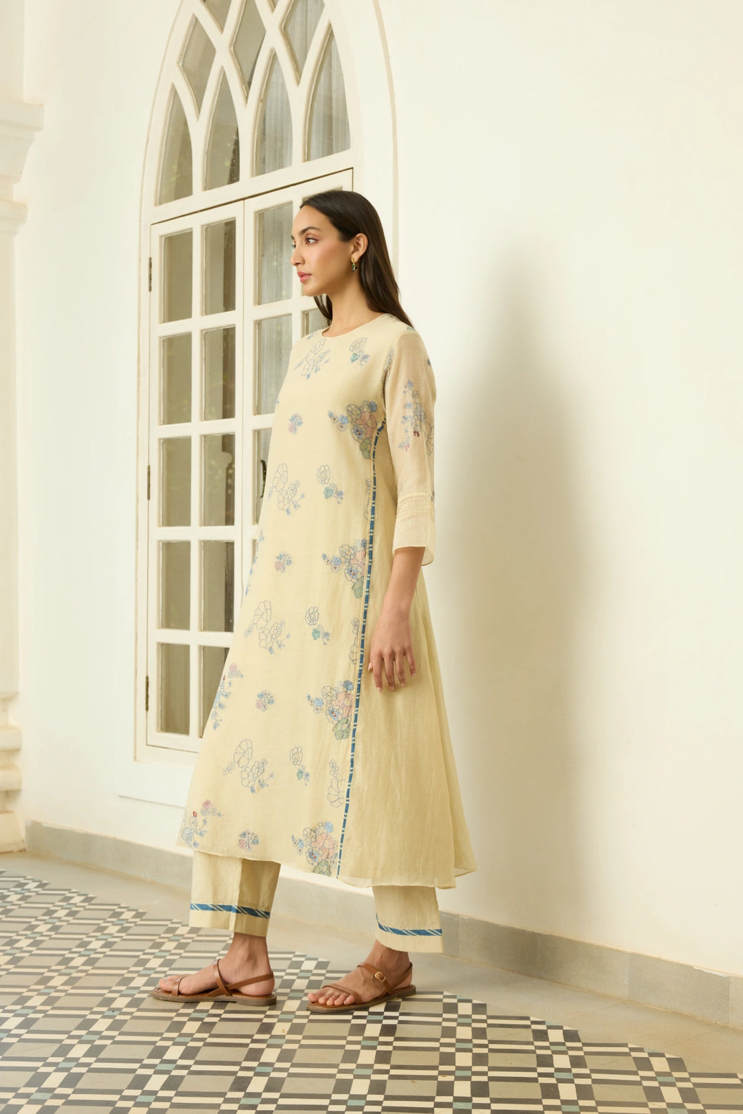 Ecru Thread Embroidered Co-ord set