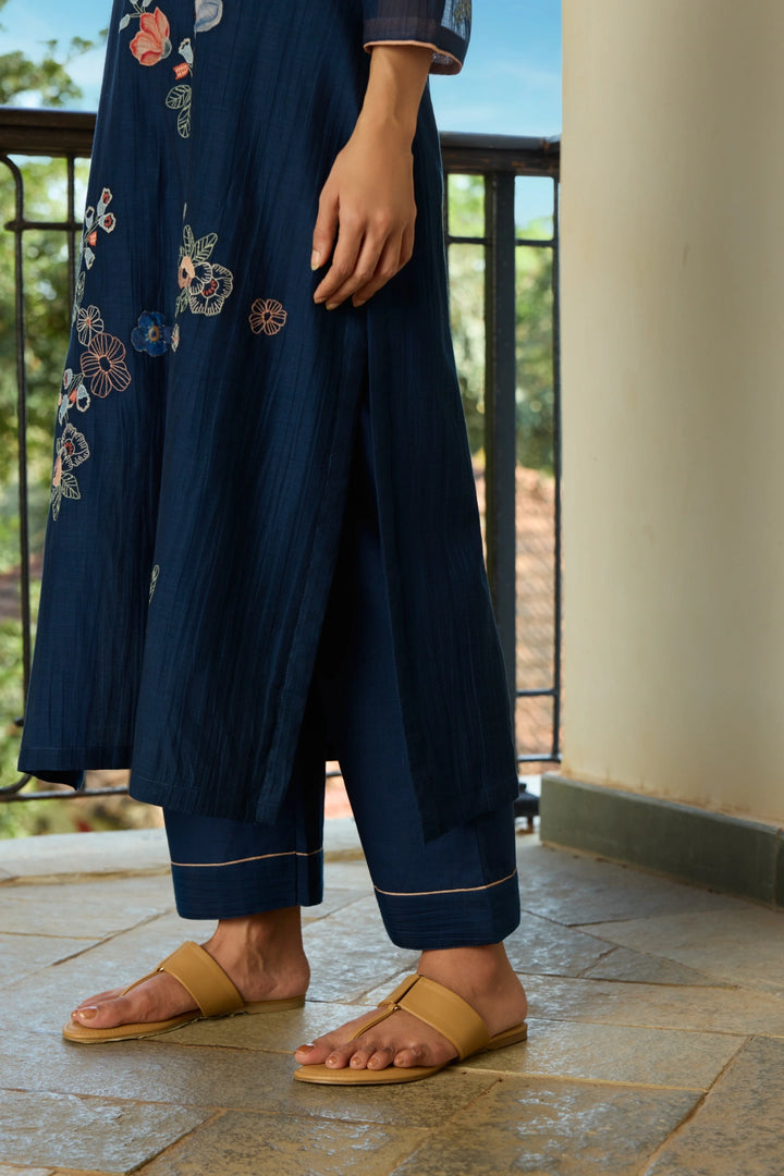 Midnight Blue Floral Kurta Set