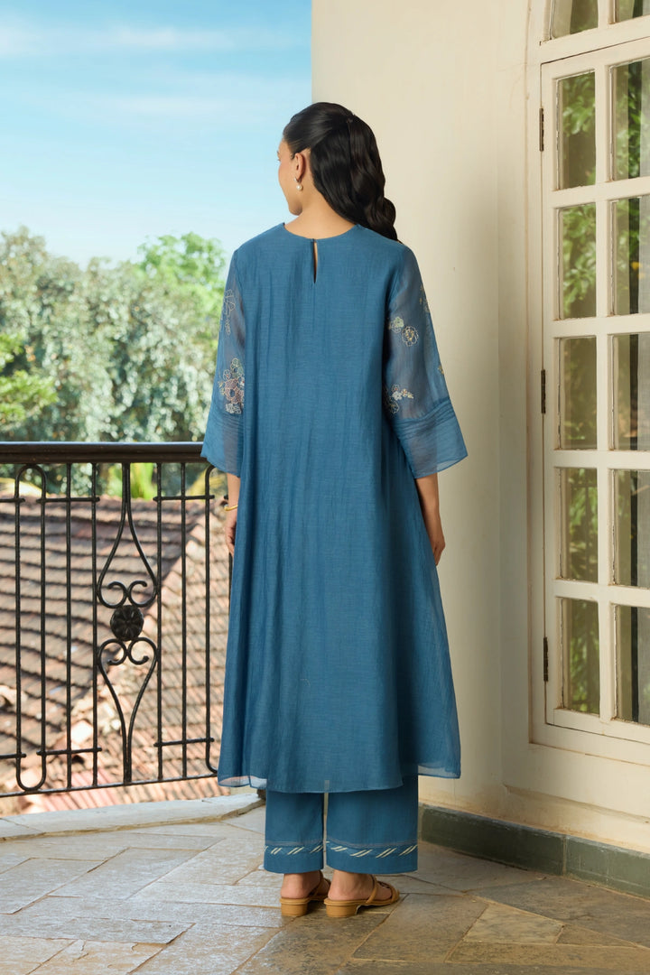 Indigo Thread Embroidered Co-ord set
