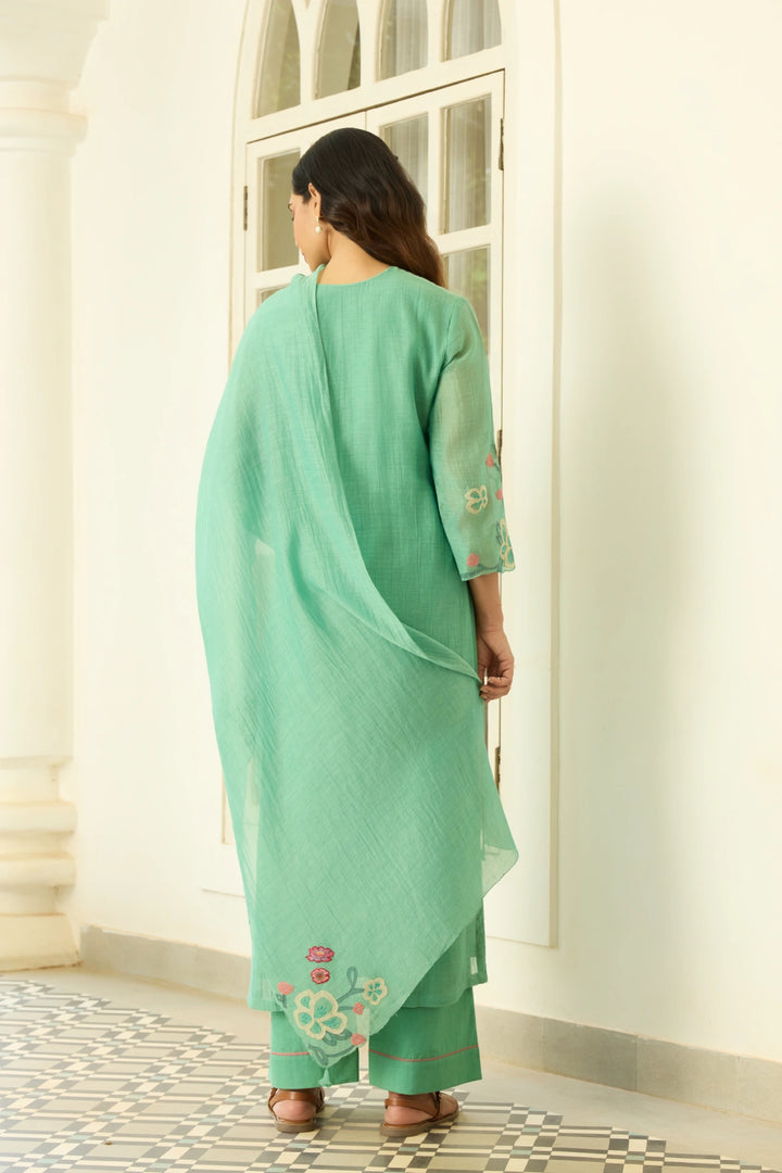 Mint Applique Kurta Set