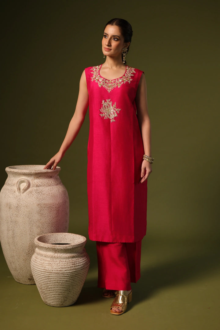 Rose Kurta Set Rani Pink