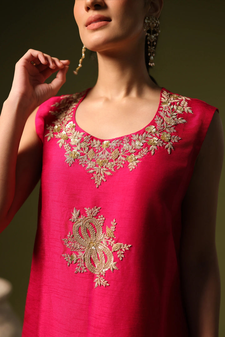 Rose Kurta Set Rani Pink