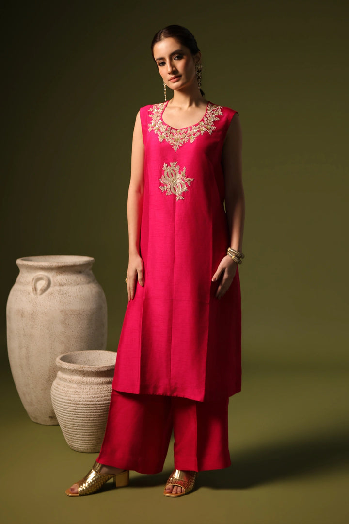 Rose Kurta Set Rani Pink