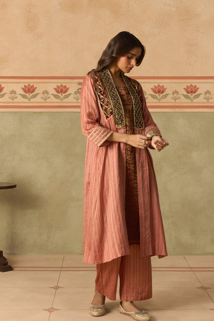Peach Jacket Set
