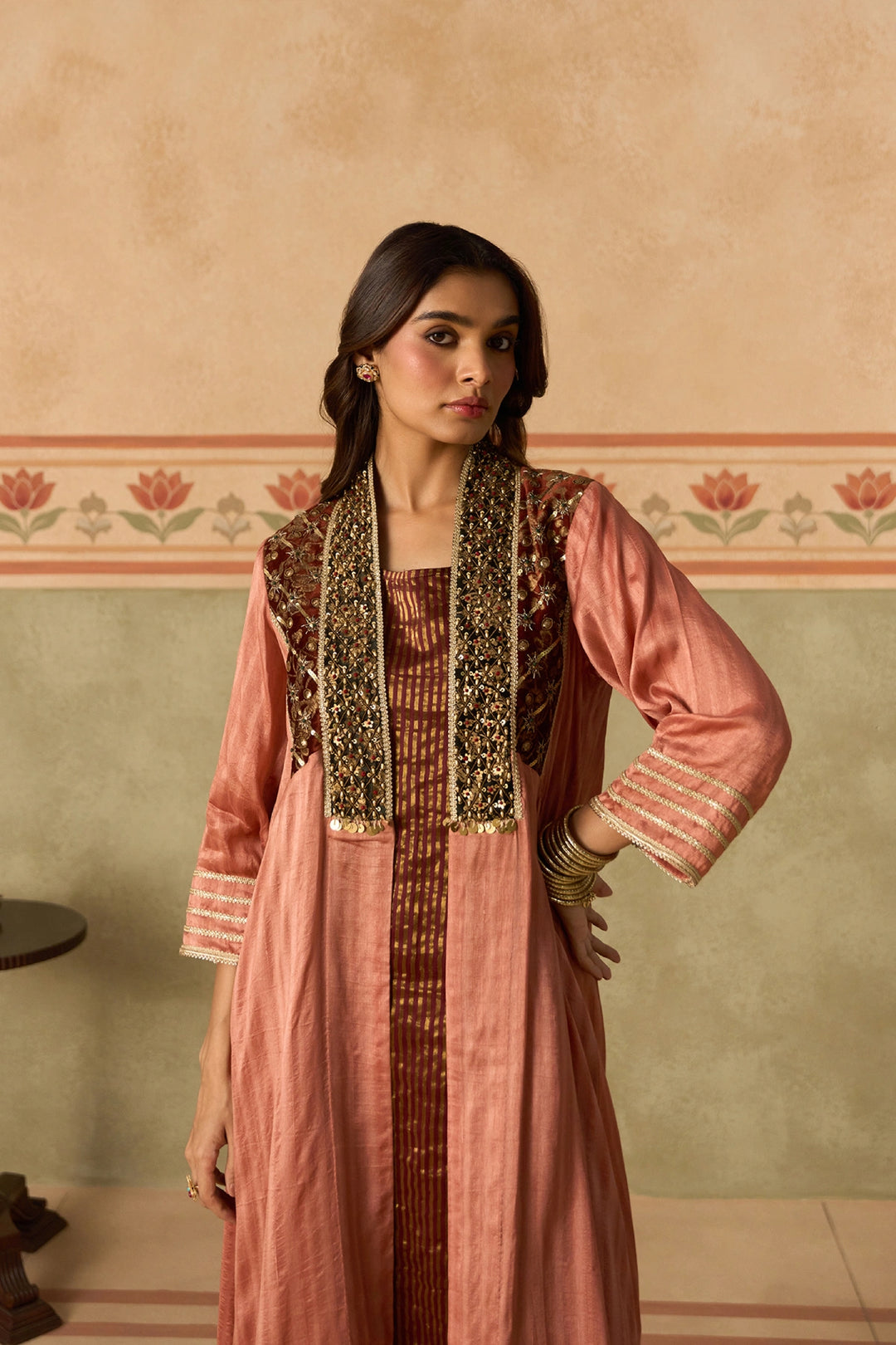 Peach Jacket Set