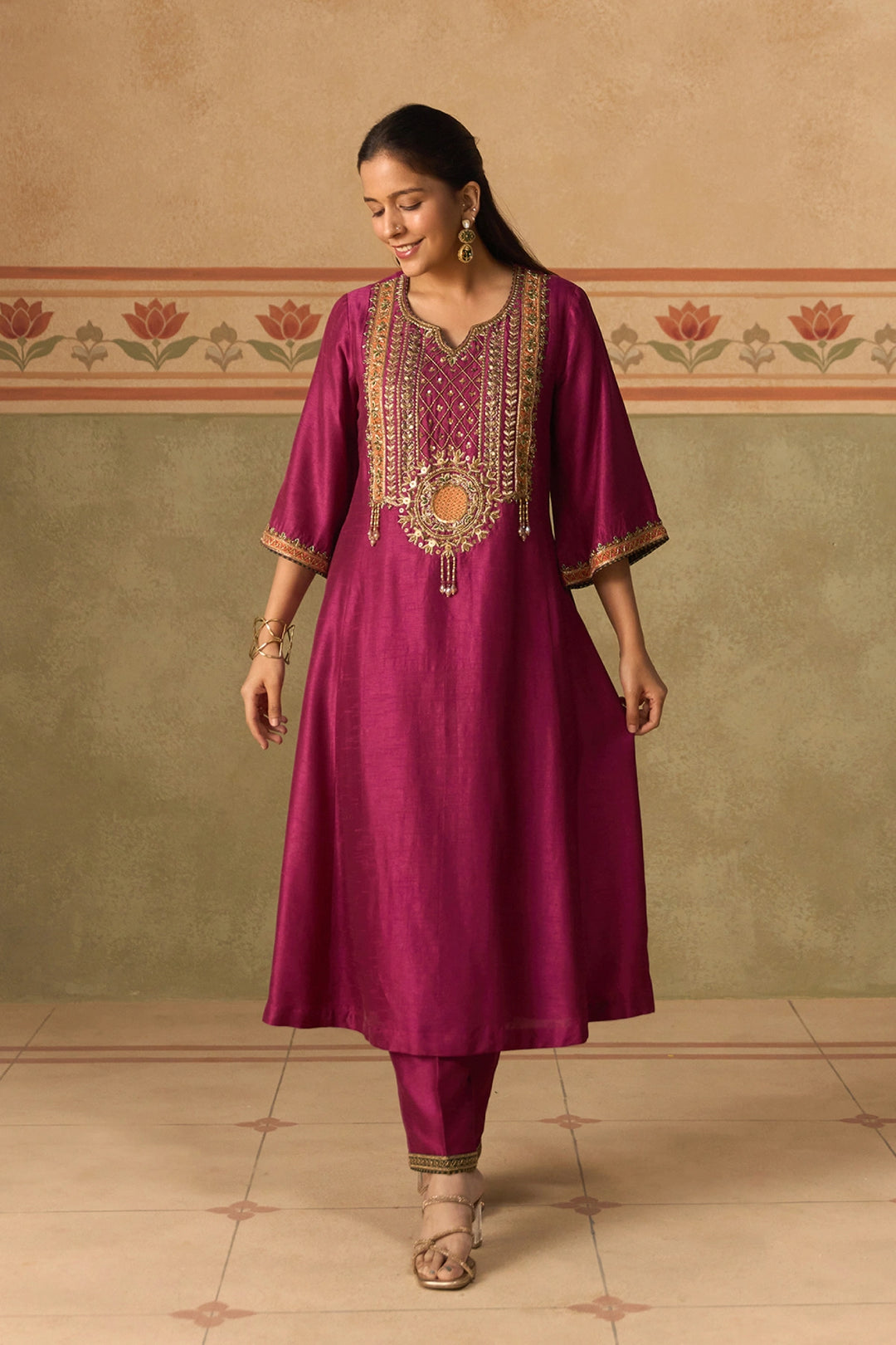 Plum Kurta Set