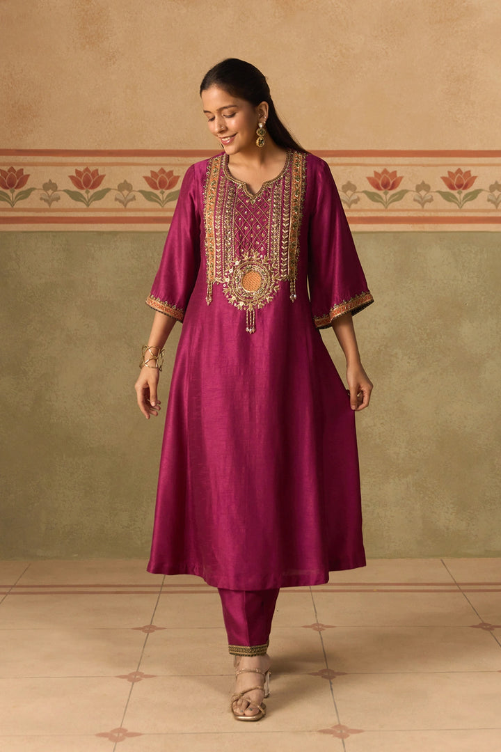 Plum Kurta Set