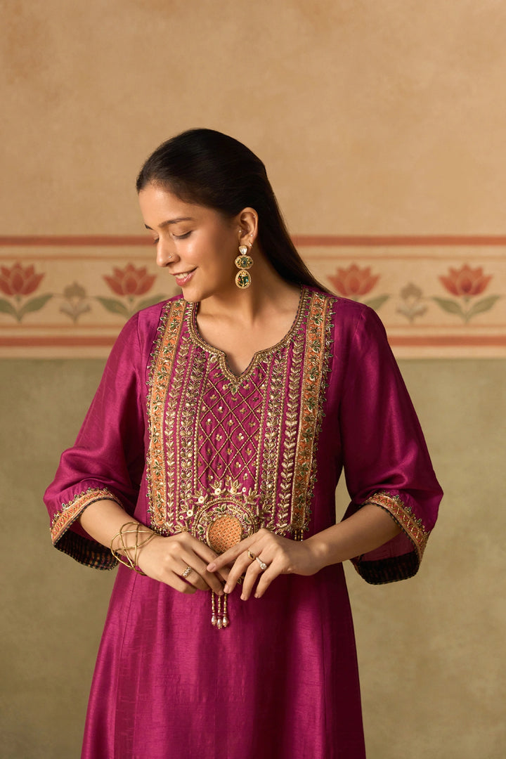 Plum Kurta Set