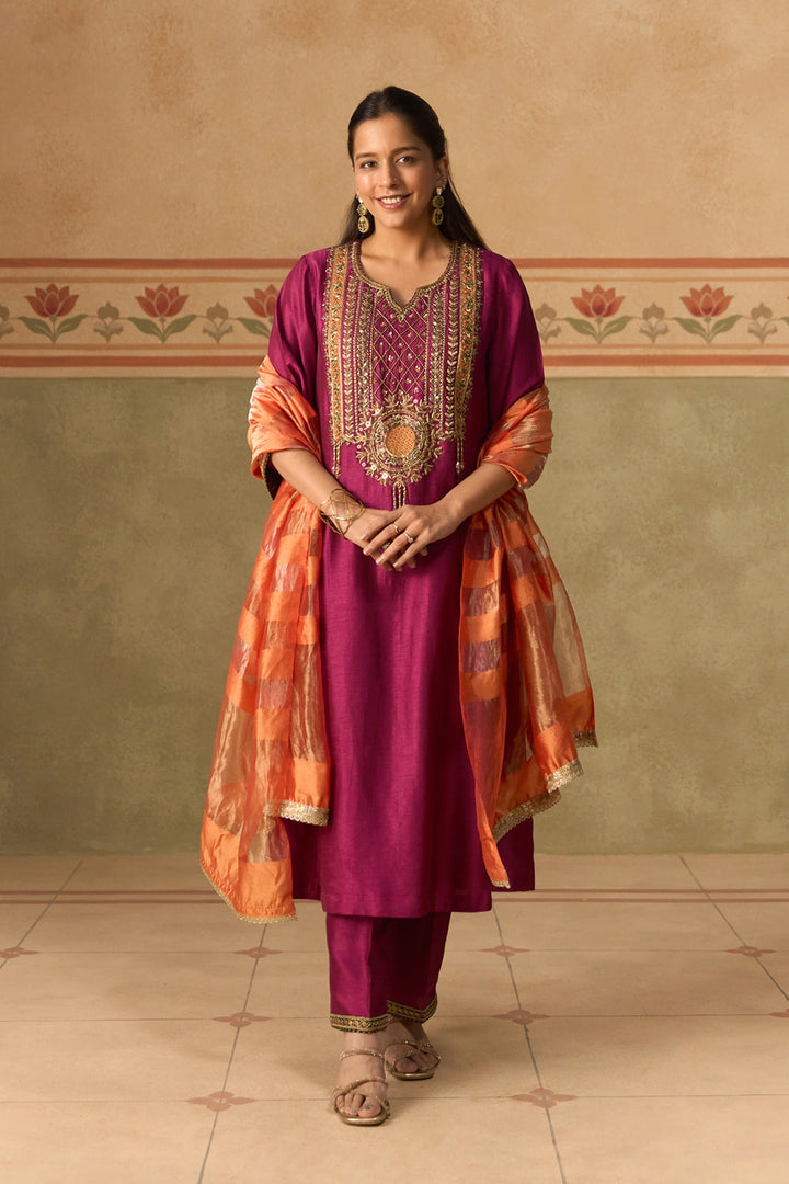 Plum Kurta Set