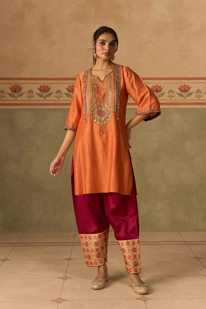 Orange Kurta Set