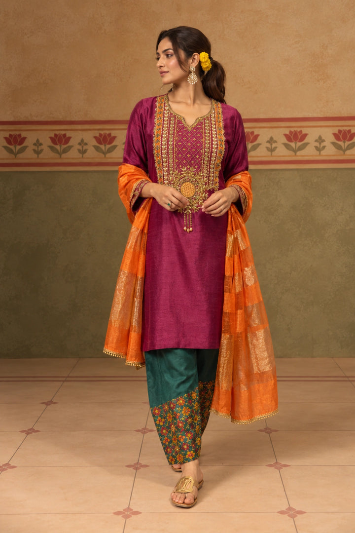 Magenta Kurta Set