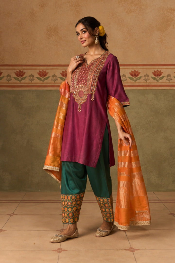 Magenta Kurta Set