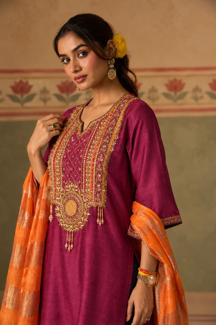 Magenta Kurta Set