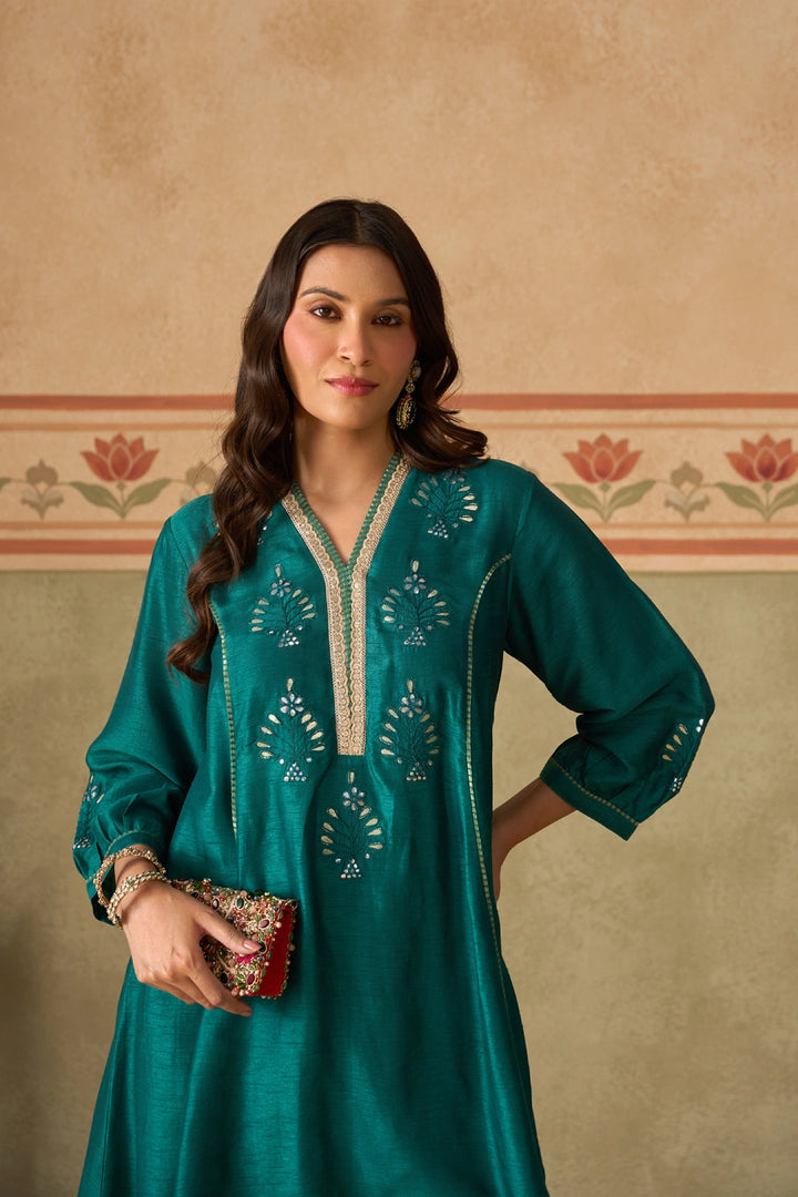 Teal Kurta Set