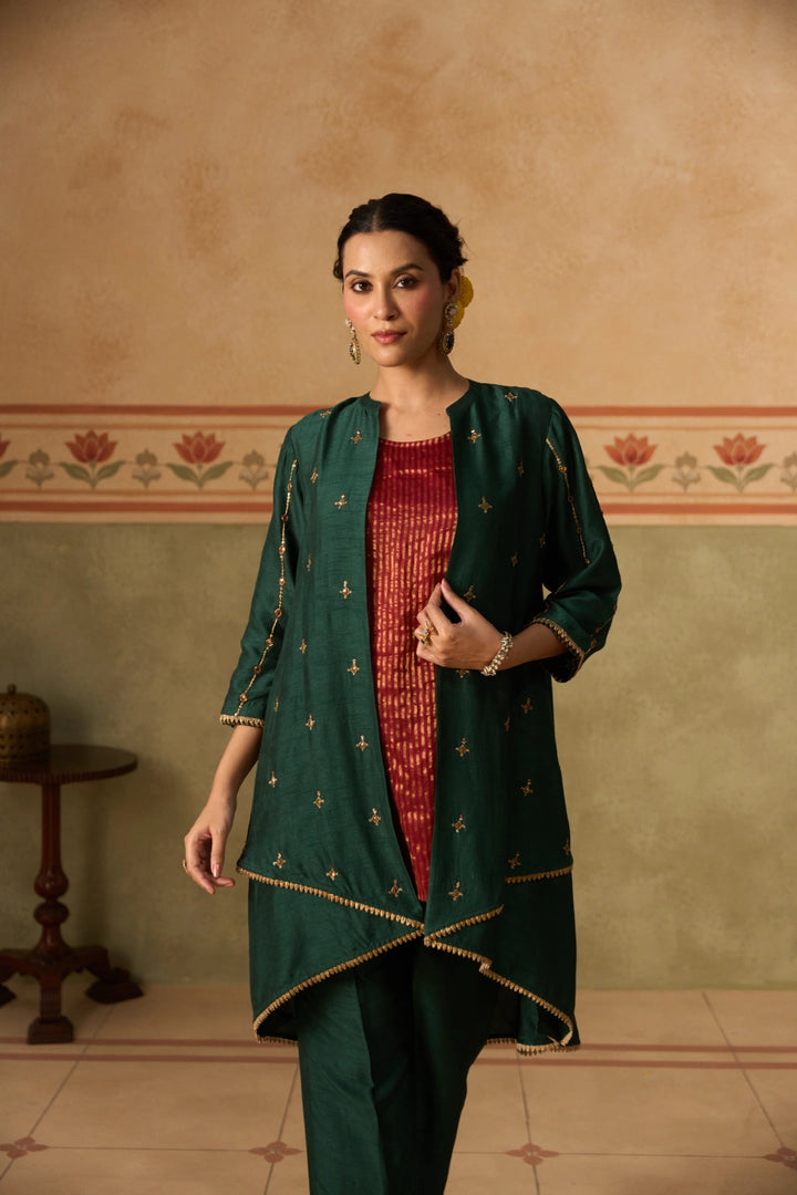 Dark Green Jacket Set