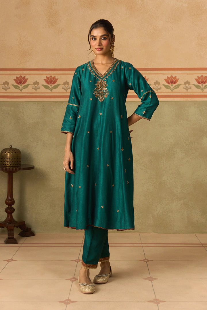 Teal Kurta Set