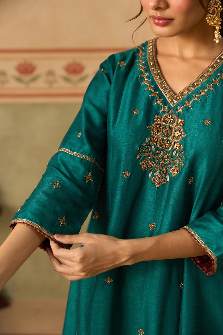 Teal Kurta Set