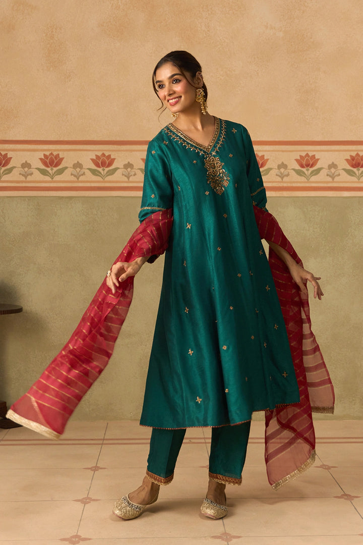 Teal Kurta Set