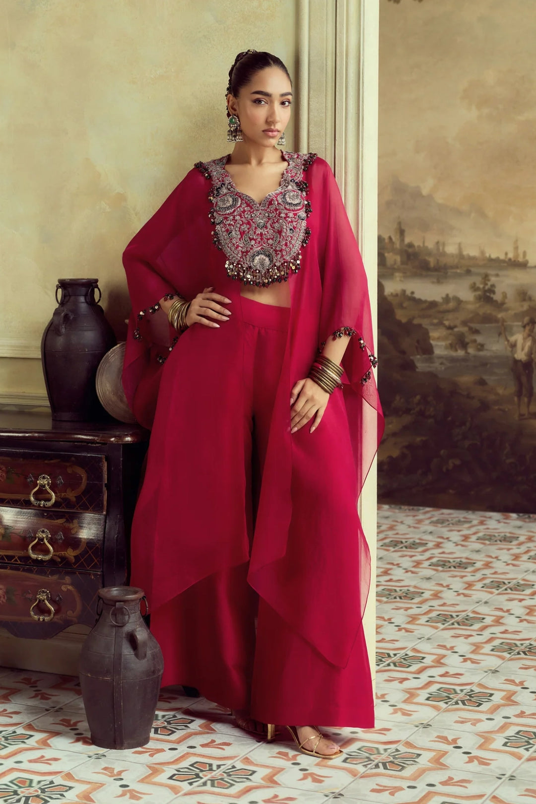 RS Kalamkarrie Organza Jacket Set