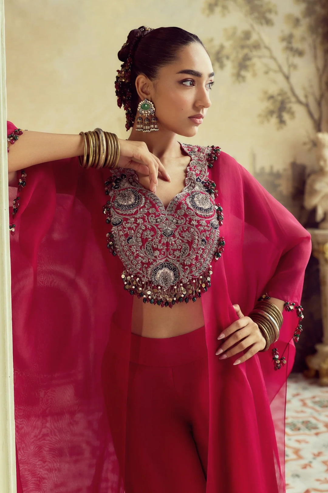 RS Kalamkarrie Organza Jacket Set