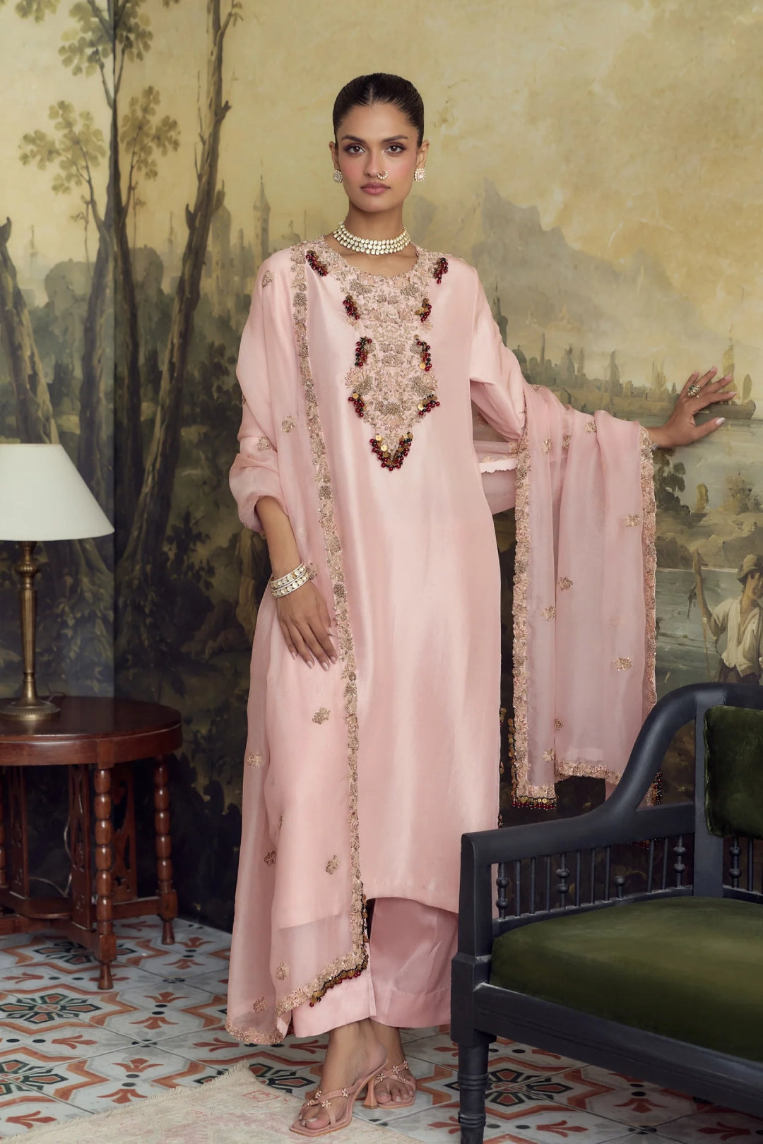 UP Zari Resham Long Suit